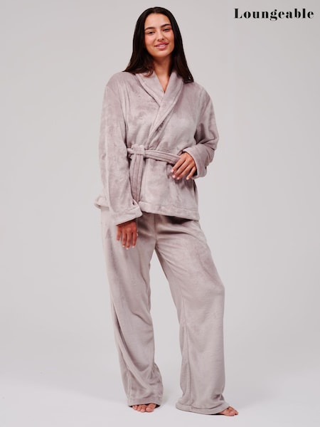 Сарғыш қоңыр - Loungeable Luxury Fleece Wrap Kimono And Trousers Lounge Set