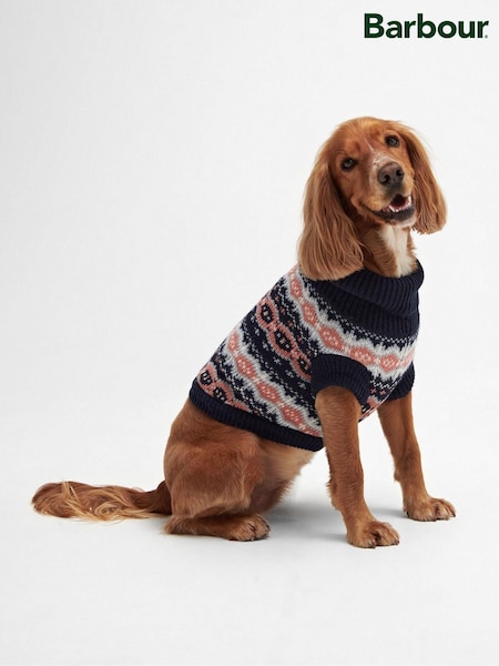 Barbour® Pink/Black Fairisle Pattern Knitted Dog Jumper (659012) | €25