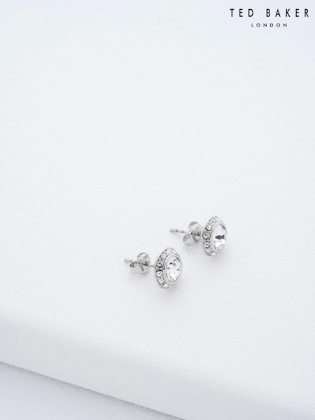 Ted Baker Silver Tone SOLETIA: Solitaire Sparkle Crystal Stud Earrings (659047) | €46