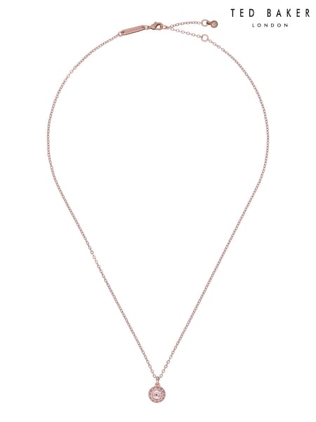 Ted Baker Rose Pink SOLTELL: Solitaire Sparkle Crystal Pendant Necklace (659067) | €50