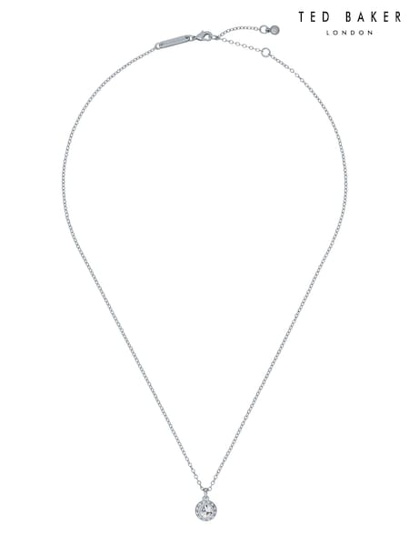 Ted Baker Silver Tone SOLTELL: Solitaire Sparkle Crystal Pendant Necklace (659099) | €50