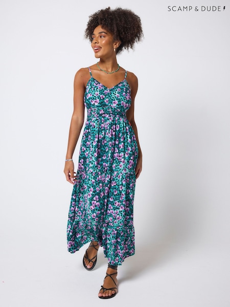 Blue - Scamp & Dude Pintuck Midi Sundress