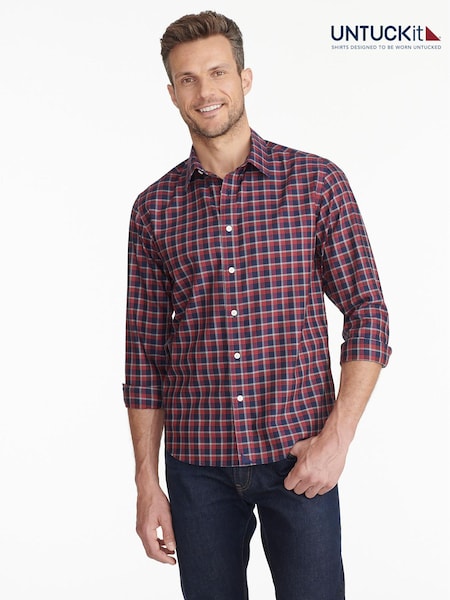UNTUCKit Blue Wrinkle-Free Slim Fit Cheny 100% Cotton Shirt (659163) | 252 zł