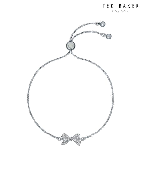Ted Baker Silver Tone BARSET: Crystal Bow Adjustable Bracelet (659167) | €50