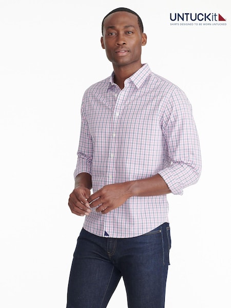 UNTUCKit Pink/Blue 100% Cotton Wrinkle-Free Slim Fit Dolcetto Shirt (659341) | ₪402