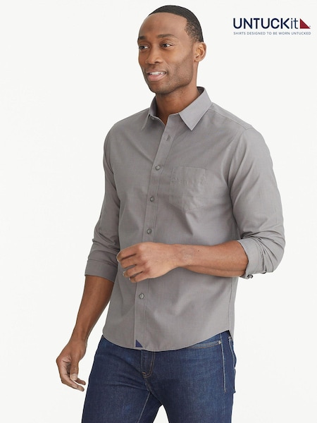 UNTUCKit Dark Grey 100% Cotton Wrinkle-Free Slim Fit Sangiovese Shirt (659383) | €123