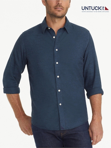 UNTUCKit Blue Wrinkle-Free Regular Fit Veneto 100% Cotton Shirt (659446) | €53