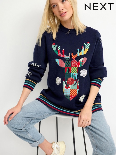 Navy Blue Maternity Christmas Jumper (659776) | €24.50