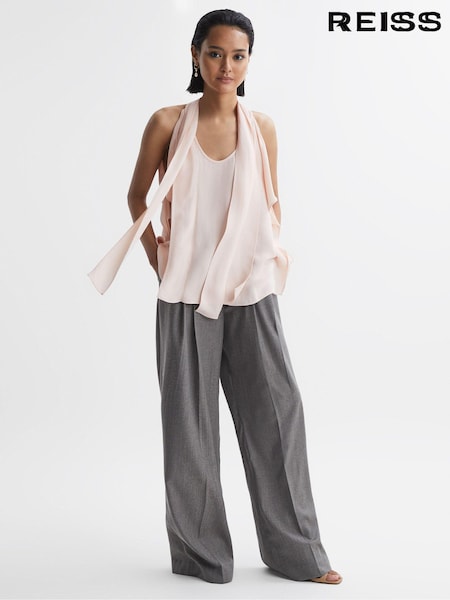 Reiss Nude Calista Tie Neck Draped Blouse (660147) | €70