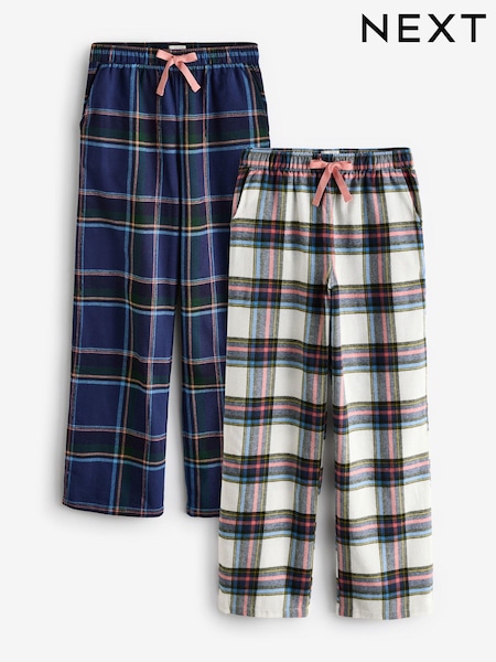 Marineblau/Cream - Flannel 100% Cotton Trousers 2 Pack (660371) | 38 €