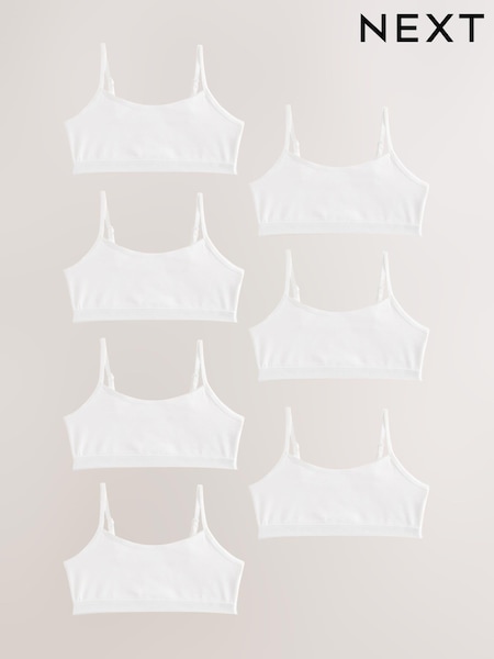 Weiß - Heart Lace Trim Strappy Crop Tops 7 Pack (5-16yrs) (660445) | 18 € - 25 €