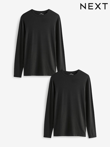 Black 2 Pack Lightweight Thermal Long Sleeve Top (660494) | €12.50