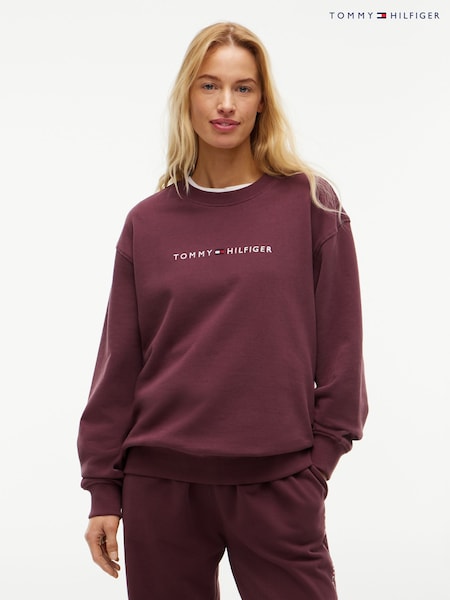 rjava - Tommy Hilfiger nepogrešljivo Terry Relaxed Lounge zgornji del trenirke
