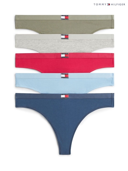 Pink - Tommy Hilfiger 5-pack Heritage Logo Thongs