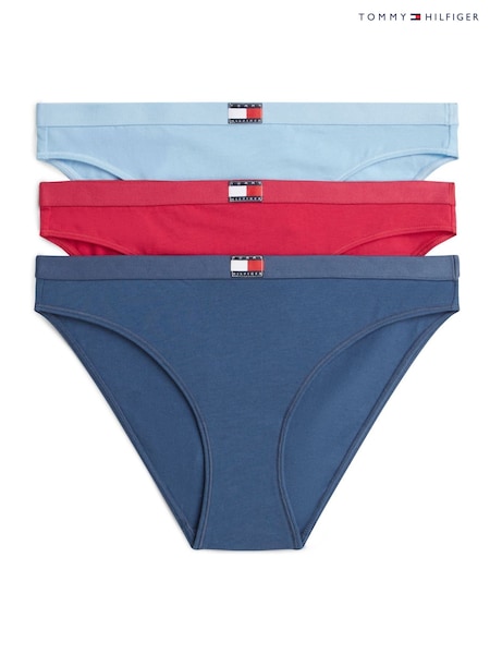 Blue - Tommy Hilfiger Heritage Flag Logo Briefs 3 Pack
