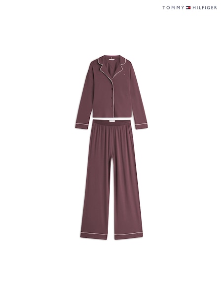 Brown - Tommy Hilfiger Essential Piping Relaxed Pyjamas Set