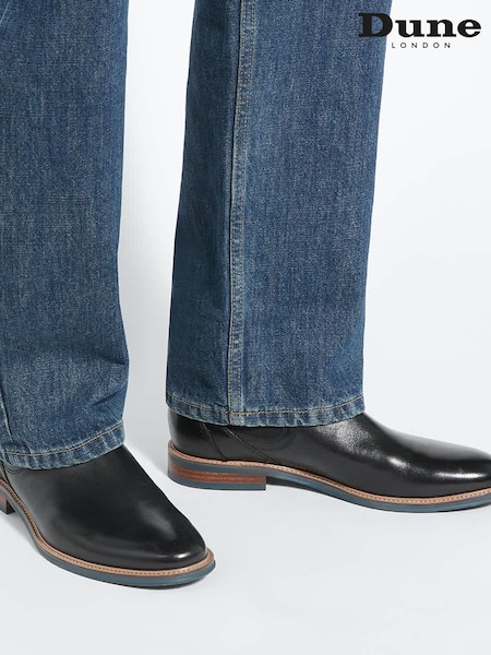Negro - Wide Fit Dune London Mckinley Constrast Sole Chelsea Boots