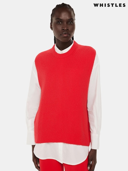 Whistles Red Textured Rib Tank (661335) | €29