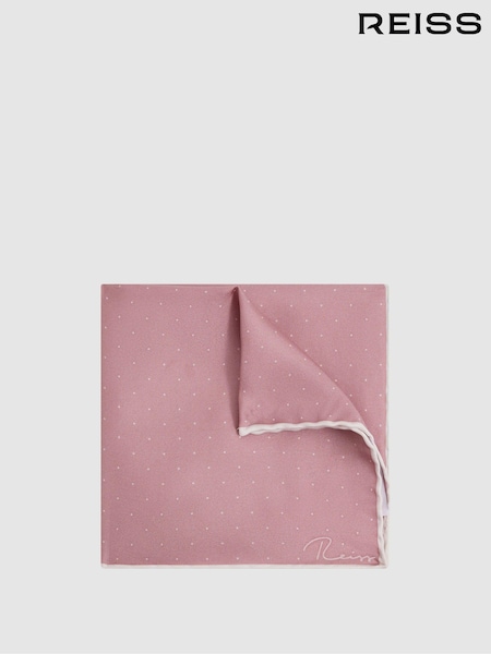 Reiss Pink Liam Polka Dot Silk Pocket Square (661922) | 279 QAR