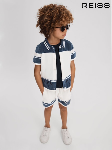 Reiss Bowler Velour Embroidered Striped Shirt (661935) | 65 €