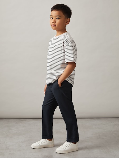 Reiss Navy Brighton 3-9 yrs Relaxed Elasticated Trousers with Turn-Ups (661938) | €55