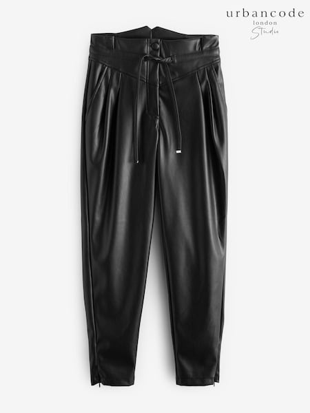 Urban Code High Waisted Faux Leather Paperbag Trousers (662143) | €13