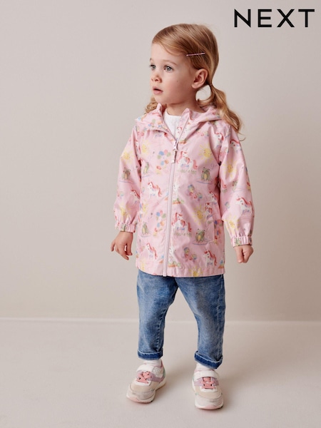 Růžový jednorožec - Shower Resistant Printed Cagoule (3mths-7yrs) (662187) | 550 Kč - 700 Kč