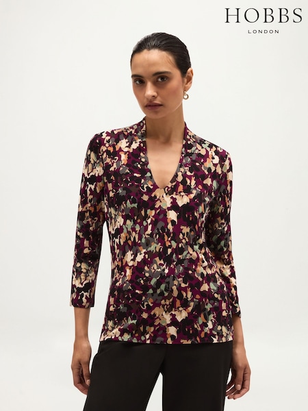 Purple - Hobbs Aimee Printed Top