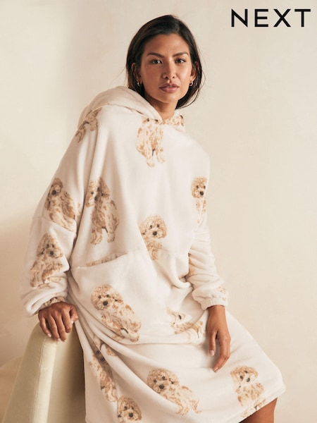 بيج فاتح - Charlie The Cockapoo Oversized Blanket Hoodie (662270) | ‏105 د.إ.‏