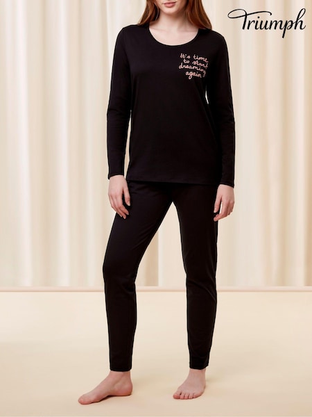 Schwarz - Triumph Long Sleeve 100% Cotton Pyjamas (662390) | 33 €