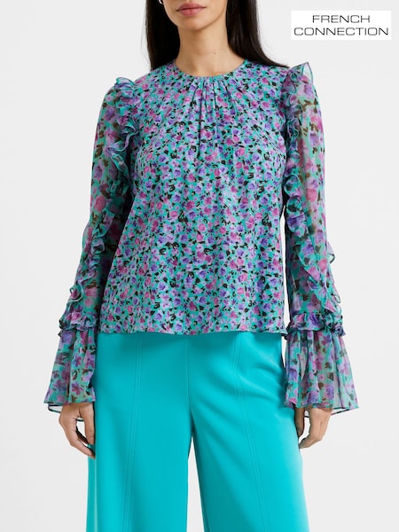 French Connection Blue Alezzi Aely Jacquard Mix Top (662806) | 16 €
