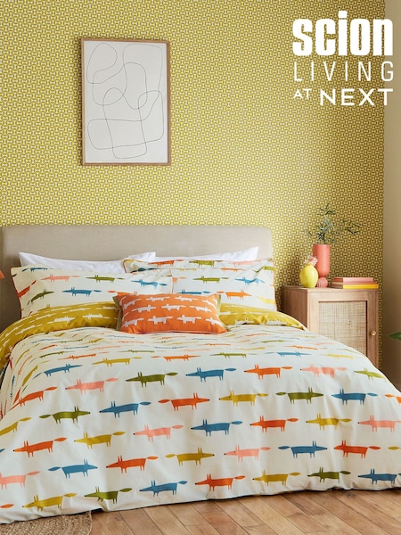 Scion Cream Little Mr Fox Birthday 100% Cotton Duvet Cover and Pillowcase Set (662905) | €68 - €129