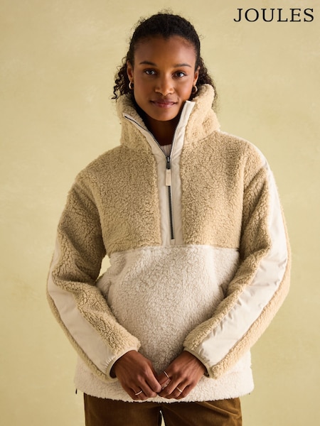 Joules Tilly Neutral Quarter Zip Fleece (663323) | R$ 640