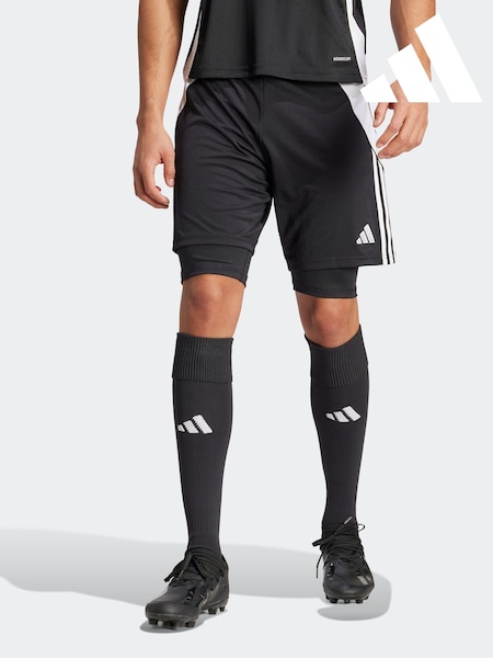 שחור - Adidas Tiro 24 Training 2-in-1 Shorts (663653) | ‏126‏₪
