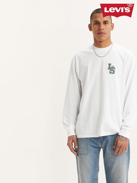 Levi's® Bright White Long Sleeve Classic Relaxed 100% Cotton T-Shirt (663805) | € 27