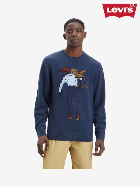 Levi's® Navy Saddleman Intarsia Original Housemark Sweater (663859) | €53