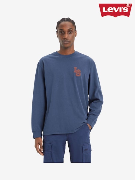 Levi's® Navy Spellbound Long Sleeve Classic Relaxed 100% Cotton T-Shirt (663931) | €23