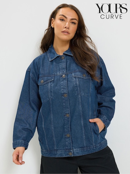 Blue - Yours Curve Oversized Denim Jacket