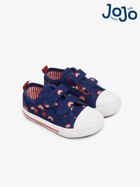 JoJo Maman Bébé Navy Kids' Rainbow Canvas Pumps (664851) | 1,142 UAH