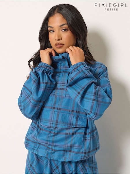 Modrá - Pixiegirl Petite Check Print Shirt