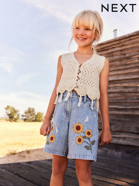 Ecru - Knitted Tassle Waistcoat (3-16yrs) (664994) | 5 € - 7 €