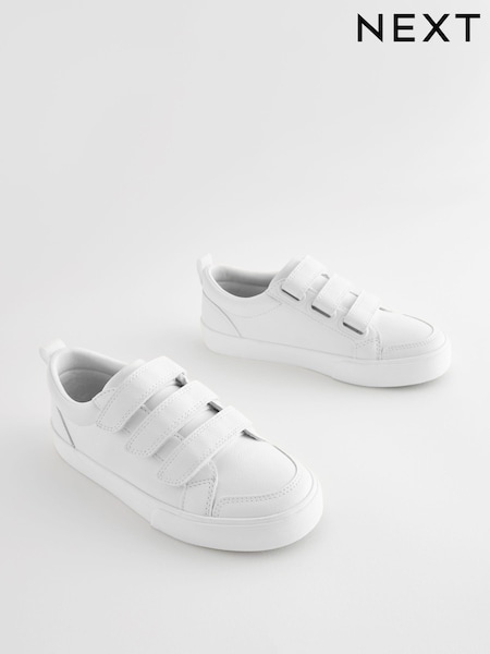 White Standard Fit (F) 3 Strap Touch Fastening Trainers (665153) | €8 - €12