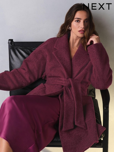 Burgundy Belted Coatigan (665217) | €12