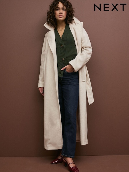 White Long Belted Maxi Coat (665368) | €38
