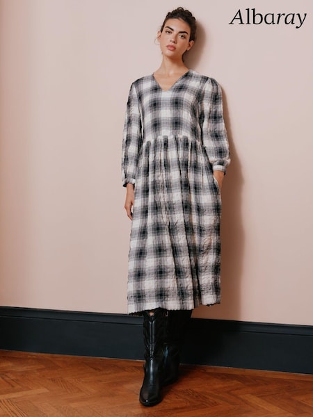 Albaray Black Plaid Midi Dress (665476) | €28