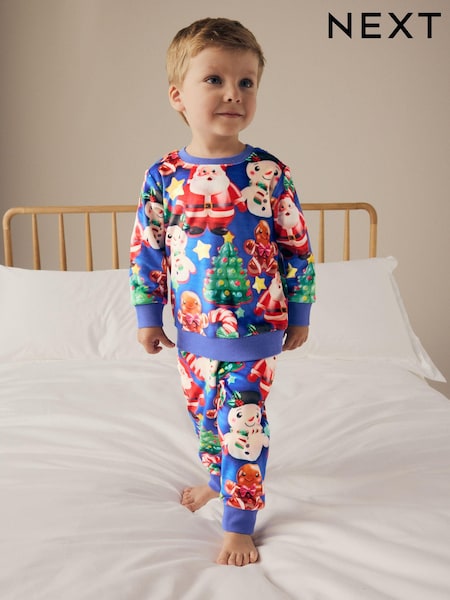 Blue Single Soft Touch Christmas Fleece Pyjamas with Elastane (9mths-16yrs) (665622) | AED56 - AED78