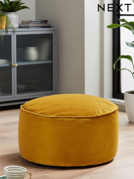 Ochre Yellow Opulent Velvet Pouffe (665636) | CHF 82