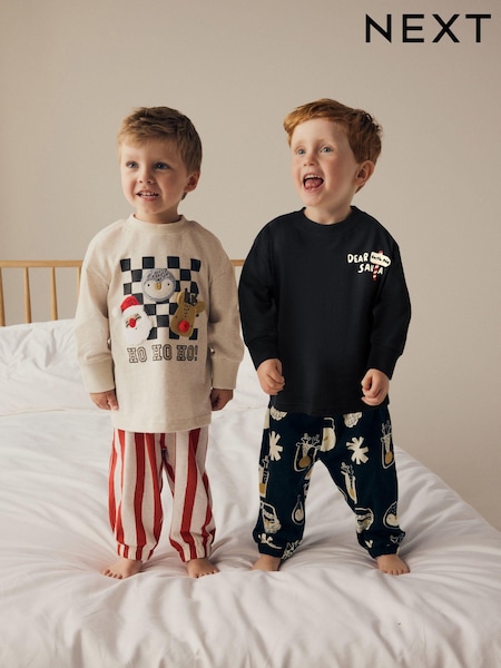 Rot/Schwarzes Weihnachtsschachbrett - 100% Cotton Oversized Pyjamas 2 Pack (9mths-12yrs) (665655) | 21 € - 28 €