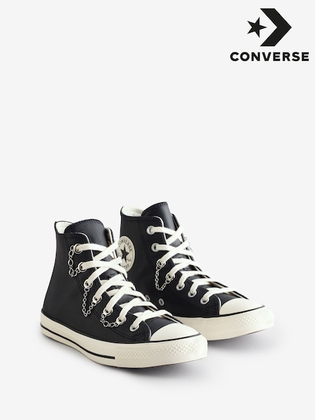 Converse Black Chuck Taylor All Star Premium Leather Trainers (665728) | AED218