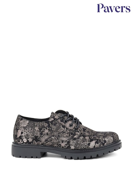 Črna/kromirana - Pavers Lightweight Lace-Up Black Shoes (665944) | € 46